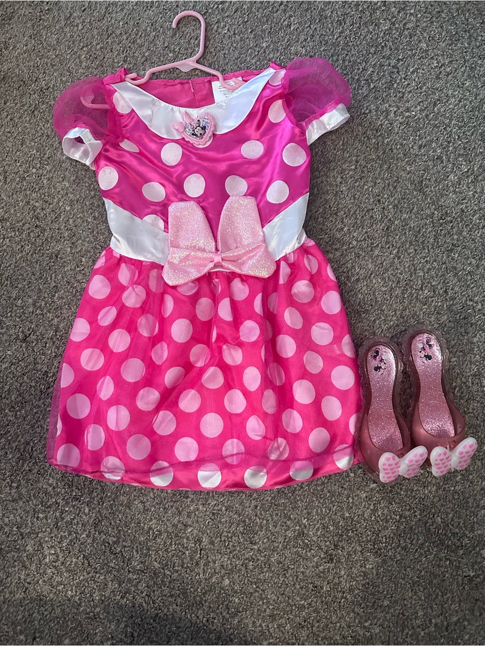 Pink Polka Dot Minnie Mouse Dress with Bow